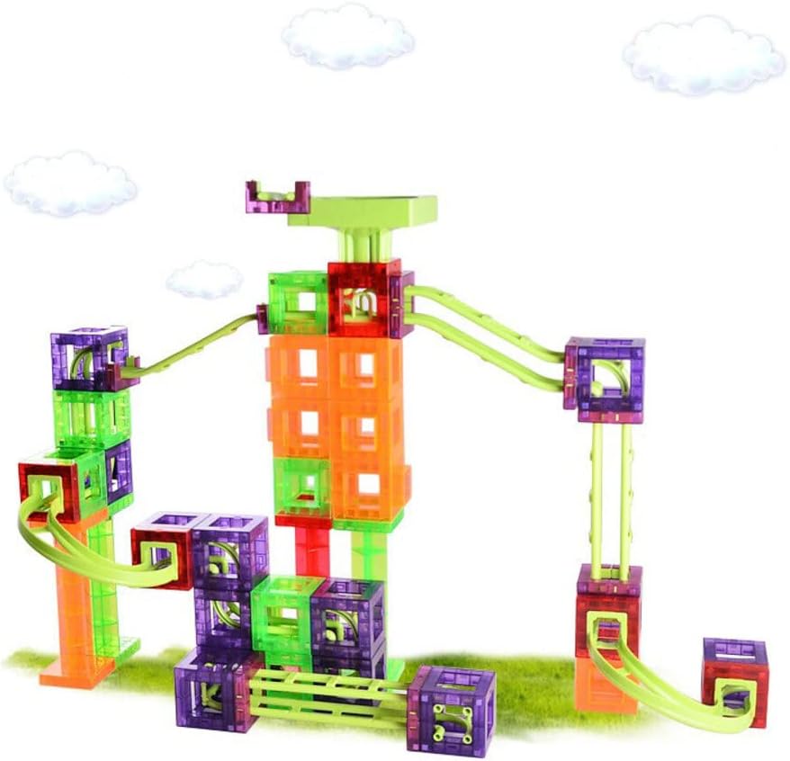 NC 78pcs barreled Roller Coaster Toy Set Children's Puzzle DIY Pipe Ball Magnetic Assembly Building Blocks