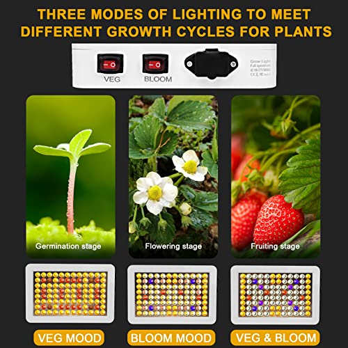 Luyimin 1000W Led Grow Light Sunlike, Uv-Ir Included Full Spectrum Plant Light, Grow Lights For Indoor Plants Seed Starting Seedlings Greenhouse Hydroponic Hanging Growing Lamps With Veg Bloom Switch #TOP1