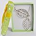 Jane Stone Fashion Pendant Necklace Leaf Y Shaped Statement Jewelry for Women Girls(Fn1454-Silver Tone)