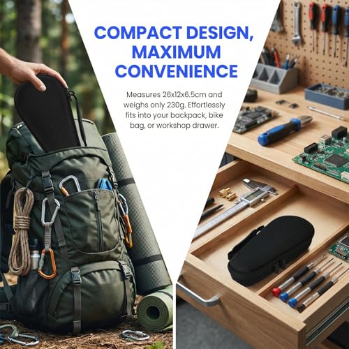 EAAGHK Tasche für Bosch Fahrradpumpe Luftpumpe Mini Kompressor EasyPump mit 4 Fahrradventil Adapter Set, Tragbar Hart Tasche Aufbewahrungsbox Tragetasche Kasten Etui Hülle Wasserdicht für EasyPump