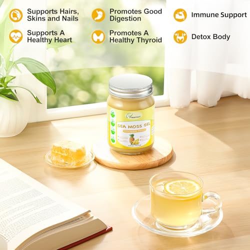 15OZ Sea Moss Gel Irish Wildcrafted Seamoss Gel, Vegan Superfood Vitamins Mineral Support, Pineapple Flavor - Image 5
