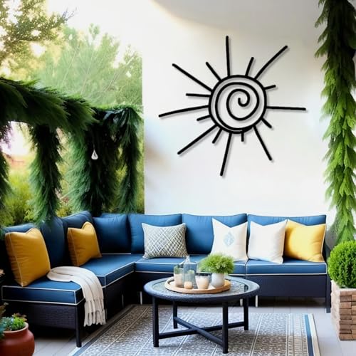 Yemwot Metal Sun Wall Decor Outdoor, Large Metal Sun Wall
