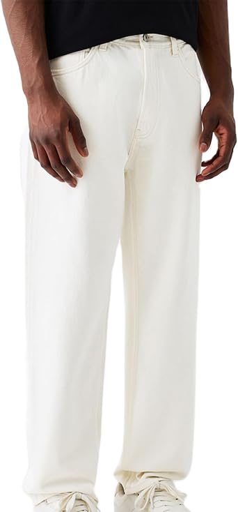 Mens Baggy Jeans Y2k Hip Hop Straight Leg Jeans Vintage Casual Skateboard Pants Loose Fit Denim Jeans
