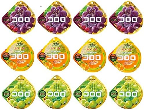 12 Bags of UHA Mikakuto Kororo Gummy 40g Grape, Muscat, and melon Flavor