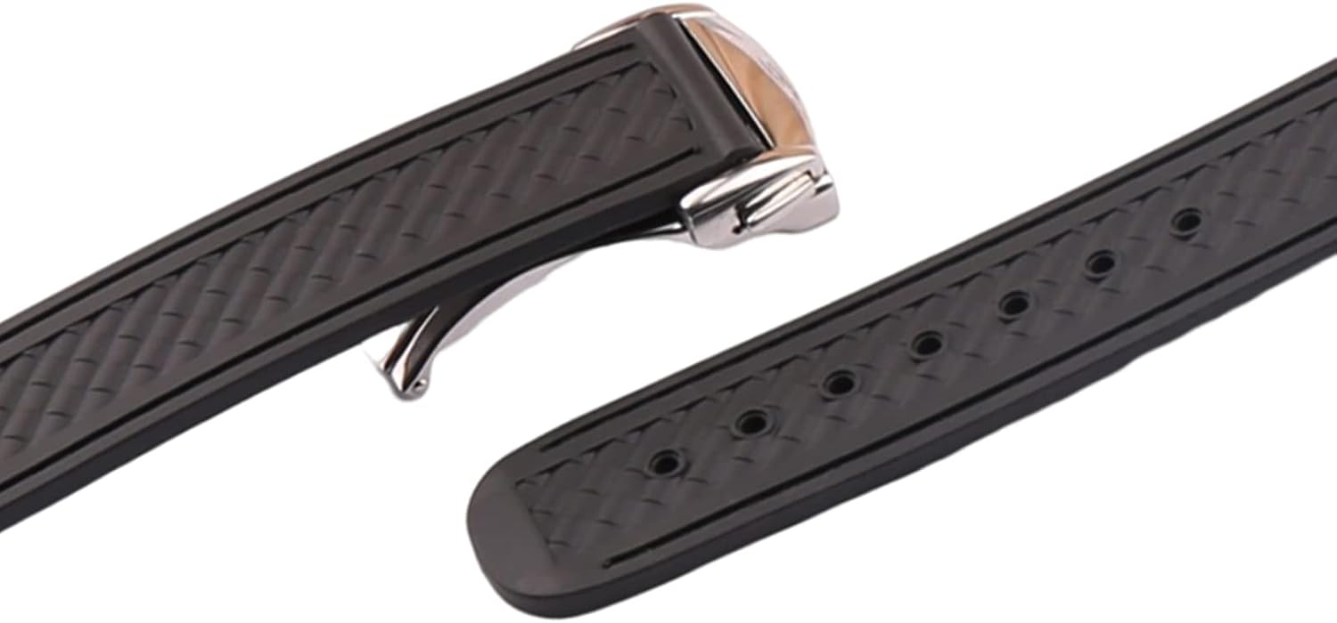 20mm Rubber Silicone Replacement Watch Band for Omega Seamaster 300 AT150 Aqua Terra 8900 Steel Buckle Series Watch Strap