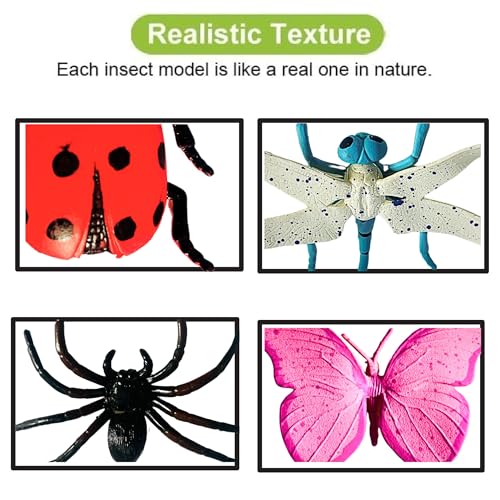 Image of Realistic Insect Toys for Kids 6Pcs Mid Size Reptile Bug Animal Figure Toy for Boys & Girls, Butterfly for 3+ Years Old Boys, Girls, Prank Items for Kids and Children(MID Insect)