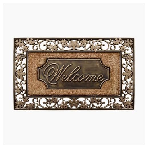 A1HC Natural Coir and Rubber Door Mat, 38x23, Thick Durable Doormats for Indoor Outdoor Entrance, Heavy Duty, Thin Profile Door Mat, Easy to Clean, Long Lasting, Front Door Entry Doormat