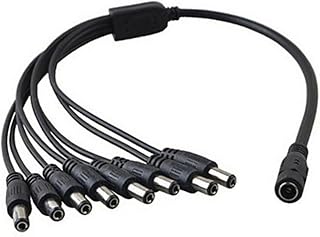 Marg 8 Way 8-Way CCTV DC Power Supply Splitter Cable 2.1mm x 5.1mm 9V and 12V PSU