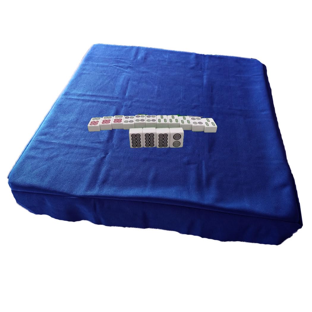 SUNSURE Mahjong Table Cover 32inch Card Table Cover Cards Game Poker Table Tops Felt The Table Cover Poker Felt Table Cover for 32inch Table (Blue)