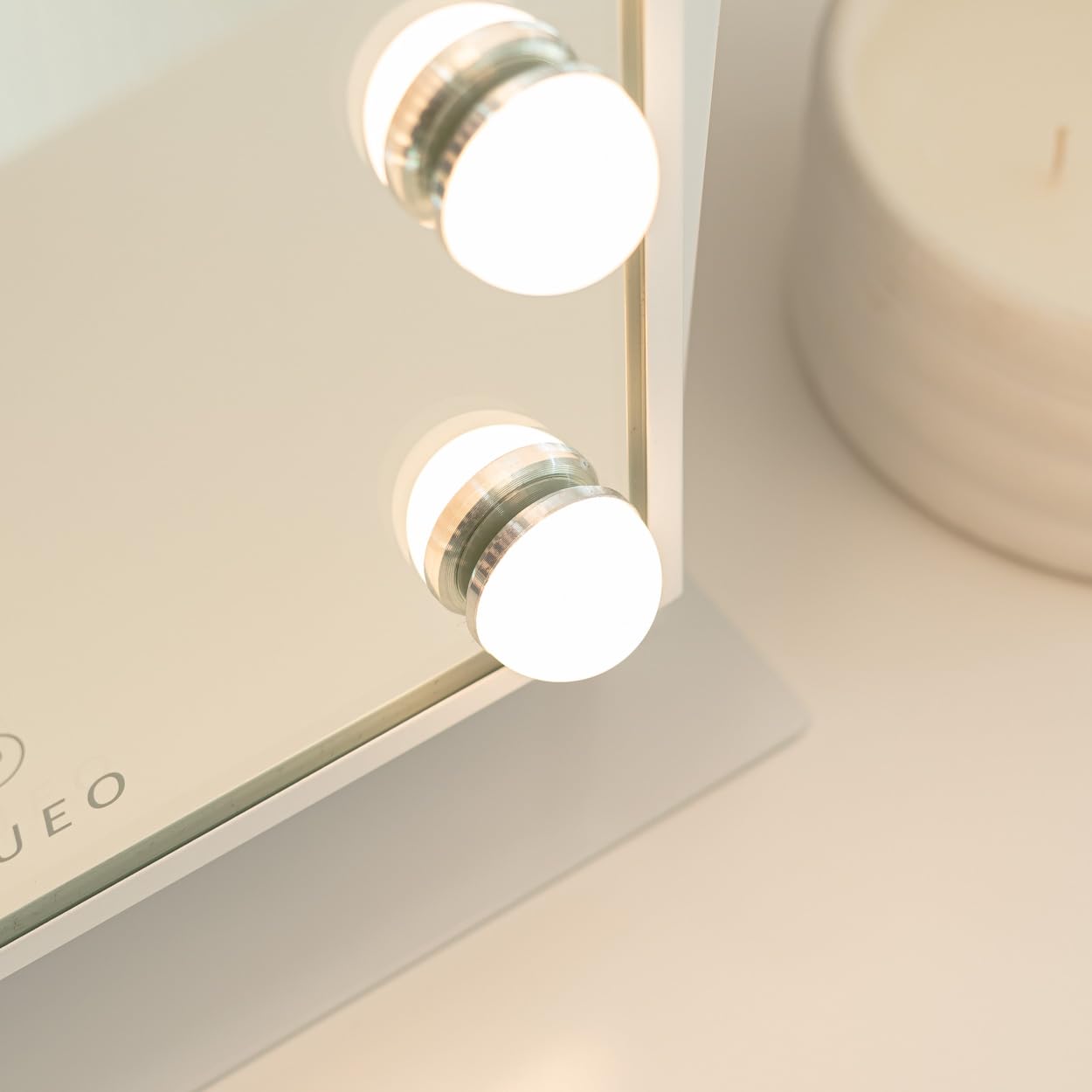 Flamingueo Specchio Trucco con Luci - 12 LED - 3 Modi di Luce - Intensità Regolabile - Controllo Tattile - Posizione Regolabile - Vanity Mirror - Bianco - 36,5x7,5x47,5cm