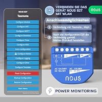 NOUS WiFi Smart Switch Modul mit Tasmota und Leistungsmesser, AC 16A/DC 10A, ESP32, Temp Sensor, Matter & MQTT, 1 Kanal, Trockenkontakte, Kompatibel mit Alexa, Home Assistant, Google Home – Ansicht 4