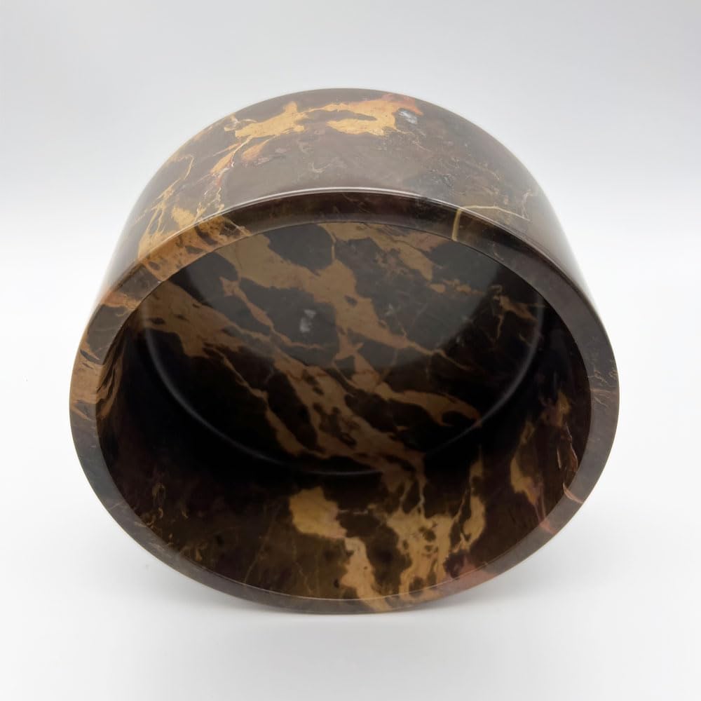 Natural Marble Pet Bowl for Dogs Cats and Pets, Skid-Proof and Durable Pet Food and Water Bowls, Suitable for Various of Animals (Brown)