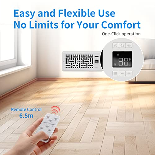 Sanycasa 4" X 10" Vent Fan Booster Quiet Auto-Fan Speed With Thermostat Control Register Booster Fan For Better Heating And Cooling - Wicker Design White #TOP3