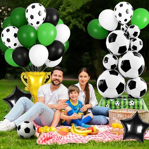 120 Pcs Soccer Party Decorations Balloon Arch, 5 ft Self Standing Balloon — view 5
