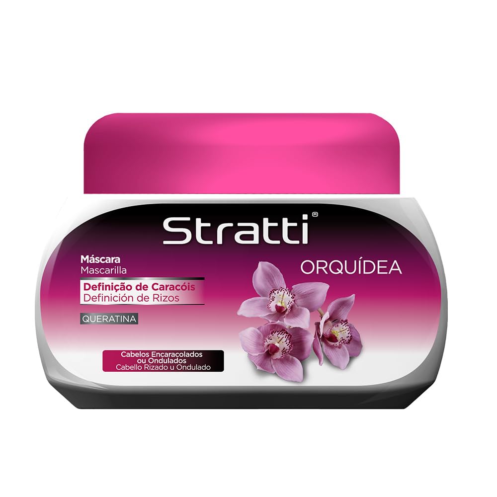 Pack Mantenimiento Stratti Orquídea & Keratina con Colágeno 6 productos - Champú sin sal + Mascarilla + Acondicionador + Crema de peinar + Carga de tratamiento + Gorra térmica