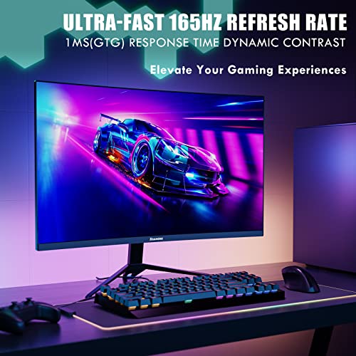 Memzuoix 27Inch Curved Gaming Monitor, Qhd 2560 X 1440 Display, Ultra Wide 16:9 Curved Monitor With 165Hz Refresh Rate, Display Port, Hdmi And Speakers, Metal Black #TOP3