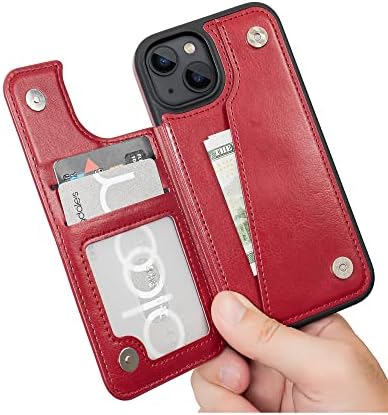 OCASE for iPhone 13 Case, Premium PU Leather iPhone 13 Wallet Case Flip Phone Cover with[TPU Inner Shell][RFID Blocking][Card Holder] for the 6.1 Inch 2021 5G,Black