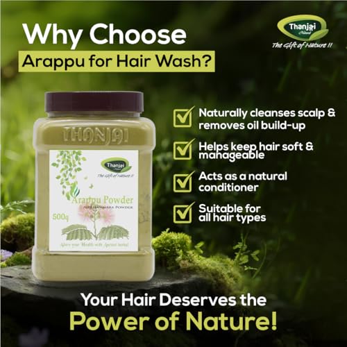 Image of Thanjai Natural Arappu Powder / Albizia Amara 250g (Jar) | 100% Natural, Sun-Dried Herbal Hair Wash & Bath | Traditional Care, No Chemicals, No Artificial Additives