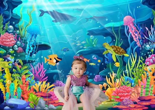 Mocsicka Under the Sea Backdrop Party Decorations 7x5ft by Mocsicka - Used condition - Image 5