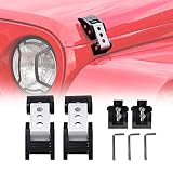 CheroCar Steel Hood Latches Hood Lock Catch Kit for 2007-2017 Jeep Wrangler JK/JKU