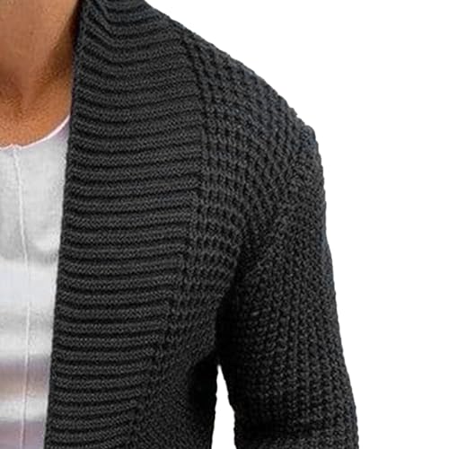 Mens Open Front Cardigan Sweaters Long Sleeve Slim Fit Casual Knit Outwear Solid Color Fashion Drape Cape Knitwear3