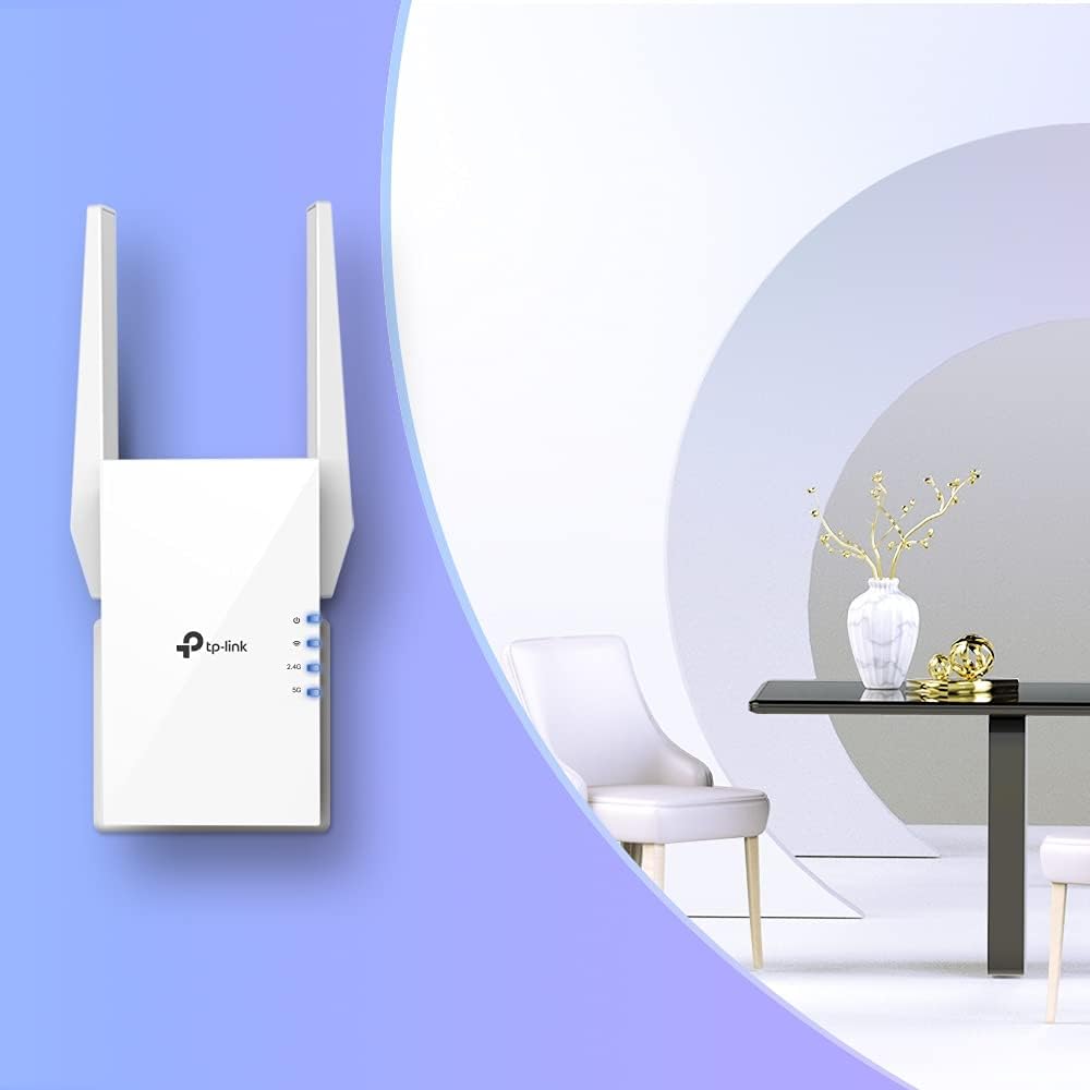 TP-Link AX1500 WiFi 6 Extender, Up to 1500Mbps, Next-Gen Dual Band WiFi Booster, WiFi Repeater with Gigabit Port, Access Point Mode, 2 External Antennas, Easy Set-Up, OneMesh Compatiable(RE505X)