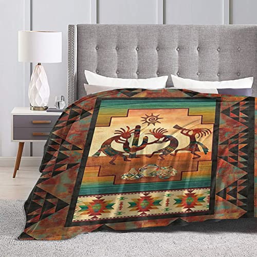 Arizona Kokopelli Retro Flute Art Full Fleece Throw Cloak Wearable Blanket Flannel Fluffy Comforter Quilt Nursery Bedroom Bedding King Size Plush Soft Cozy Air Conditioner Blanket #TOP7