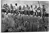 Black and White Lunch Atop A Skyscraper Construction Workers Lunching on A Crossbeam Poster Home Dec