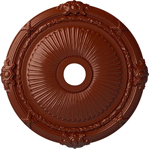 Ekena Millwork CM27HEFIF Heaton Ceiling Medallion 27 1/2"OD x 3 7/8"ID x 2 1/4"P (Fits Canopies up to 6 1/2") Hand-Painted FireBrick