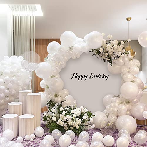 Pearl White Balloons Different Sizes 5 10 12 18 Inch, 134 Pcs White Balloon Garland Arch Kit, Royal White Latex Balloons for Birthday Wedding Baby Shower Party Decorations. Pearl white by KUULBELA - Image 7