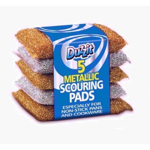 Duzzit 5 x Metallic Scouring Pads for Non-Stick Pans