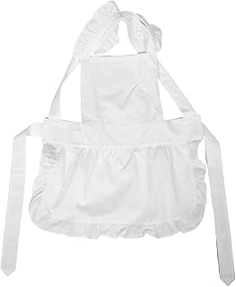 [LALAFINA] 用エプロン 女の子向け白いフリル付きプリンセスメイド風 キッズ調理用汚れ防止 軽量快適素材 洗濯簡単 パーティーやおままごと遊