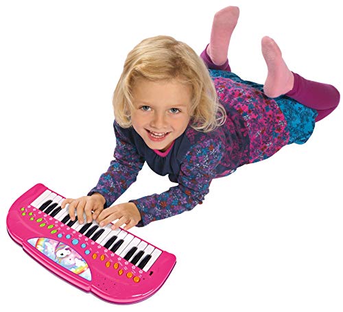 Simba 106832445 - My Music World Einhorn Keyboard, 32 Tasten, versch. Sound Modi, 4 Rhythmen, Demos, 42cm, ab 3 Jahre