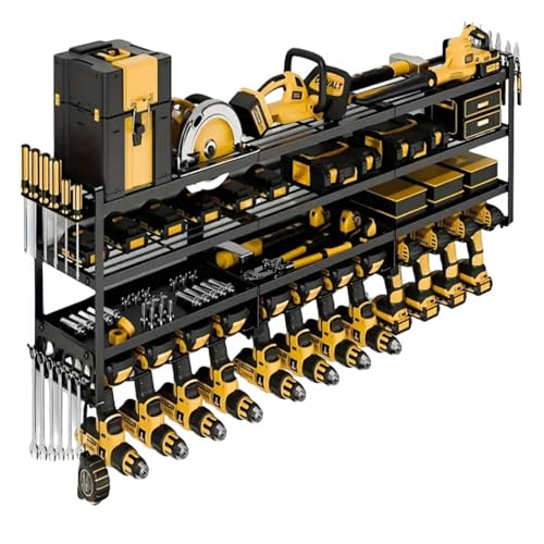 4-poziomowy montowany na ścianie elektronarzędzi Heavy Du Metal Tool Sto Rack z bocznym rac do Ga & Worhop Easy Inll bezprzewodowy uchwyt wiertarski