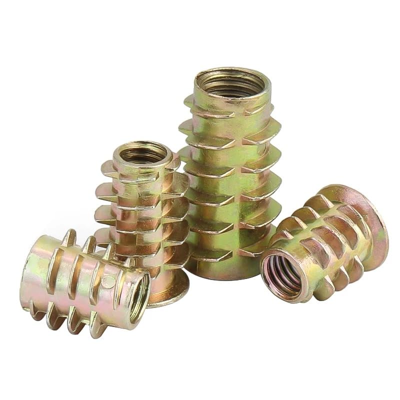 M4 M5 M6 M8 M10 Zinc Alloy Furniture Screws Embedded Nut Hex Thread Wood Inserts (200,M8 x 25mm)