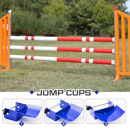 Abbylike 4 Pairs (8 Pieces) Jump Cups Metal Horse Jump Cups with Pin, Blue by Abbylike - Used condition - Image 2