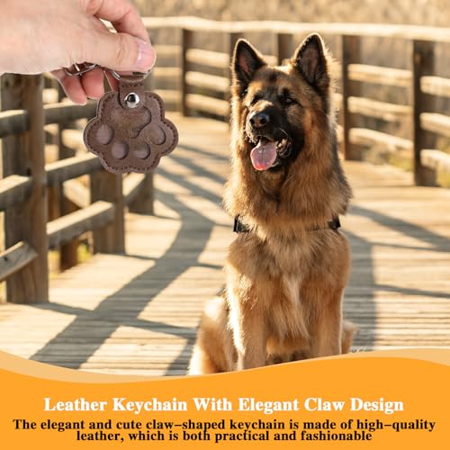 Yolev 4 Stück Schlüsselanhänger für Tierhaare, Hundehaar Schlüsselanhänger zur Erinnerung Leder, Sübe PfotenabdrüCke Zum Sammeln Von Katzen- Und Hundehaaren, Erinnerungsgeschenke FüR Haus