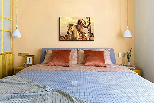 Mistyefly Native American Wall Decor Chiefs Wall Decor Native American Art Indian Wall Art Indian Painting Native Wall Decor Indian Picture Native American Wall Art For Home Decor (12''Hx18''W) #TOP3