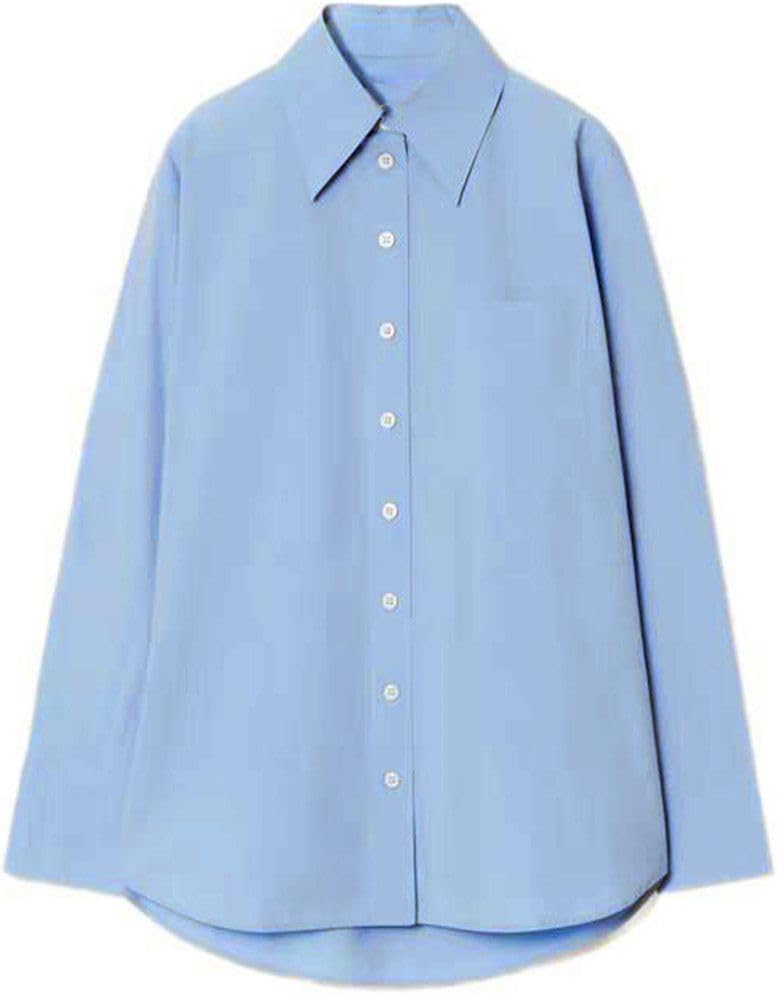 MAFSMJP Womens Boutton Down Shirt Loose Button Light blue08 Long Sleeve Summer Shirt for Lady