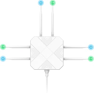 AX3000 실외 Wi-Fi 6 익스텐더 - 2026 야외 액세스 포인트 - 장거리 듀얼 밴드 WiFi, IP67/PoE/5 안테나, 이벤트, 상업용 | 스타링크 호환