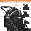 Double Pet Stroller for Dogs and Cats,Cat Strollers for 2 Cats,Double Dog Stroller for 2 Small Medium Dogs,4 Lockable Wheels/Lightweight/Folding, Black