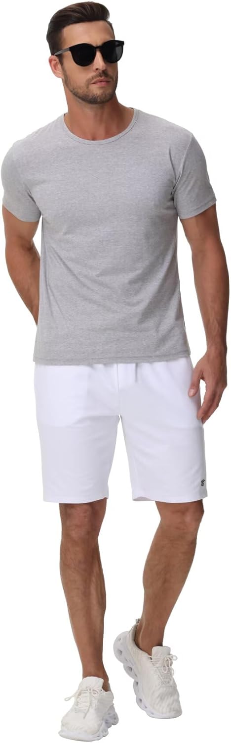 Yundobop Mens Casual Shorts Cotton Drawstring Summer Athletic Shorts with Zipper Pockets - Image 6