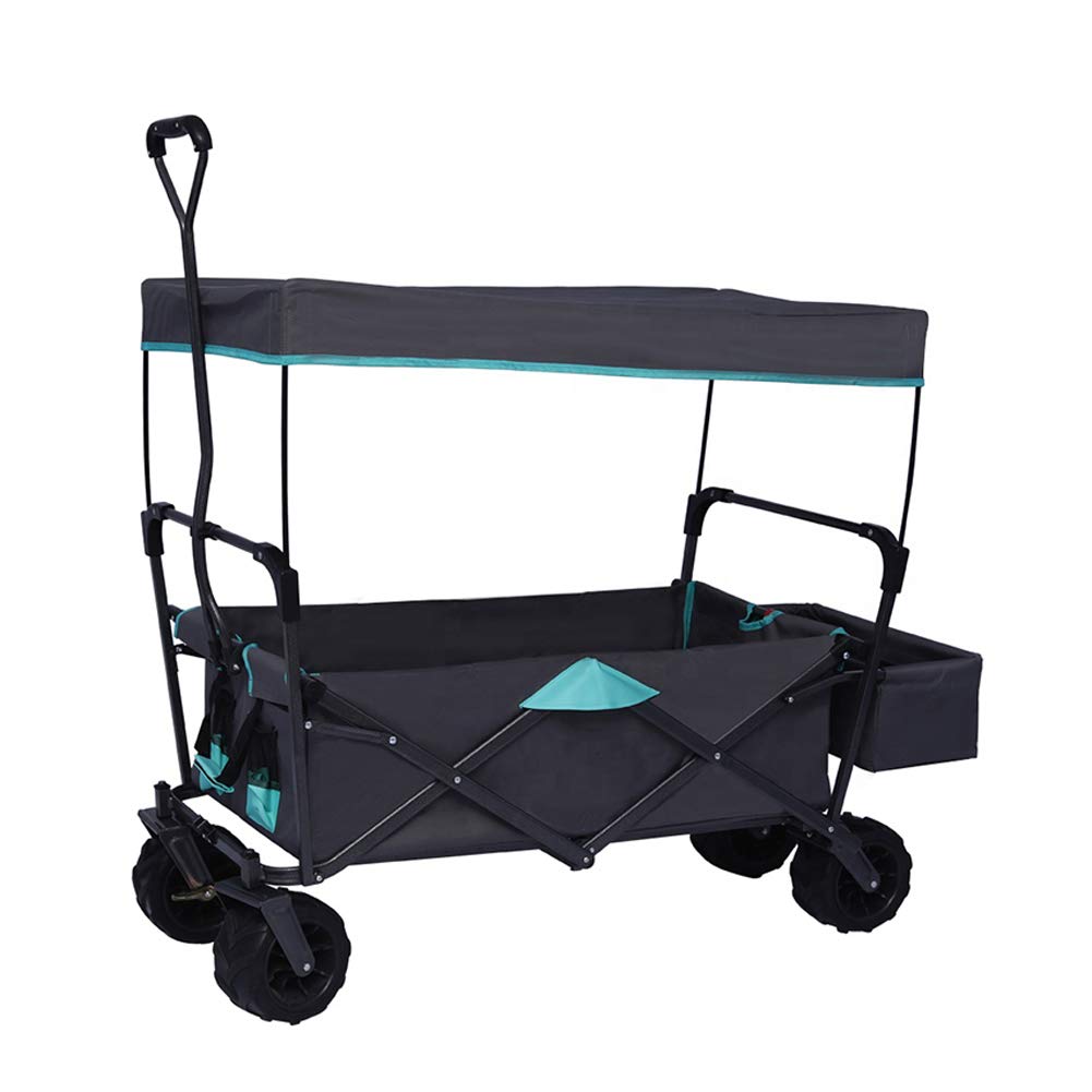 Chariot de jardin pliable à roues universelles chargeant 80 kg