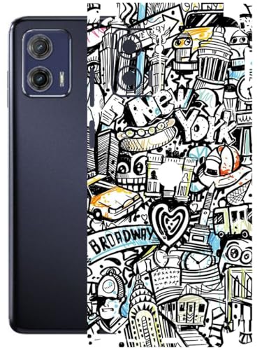 Image of AtOdds - Full Body Back Screen Guard Protector Film - Lamination Wrap Skin Sticker Compatible with Moto G73 (5G) | Scratchproof Matte Finish (Graffiti 26)
