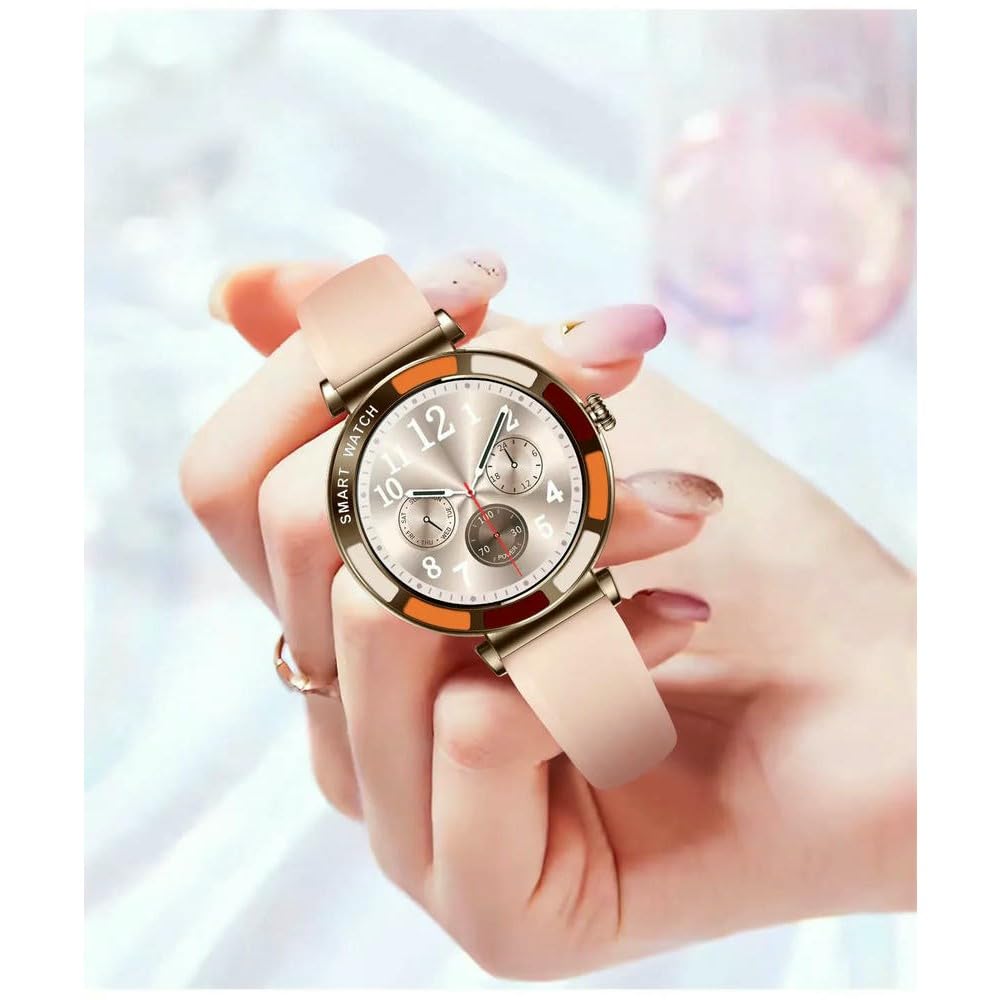JCVBN Damski luksusowy inteligentny zegarek do ekranu HD, Bluetooth, monitorowanie zdrowia, monitor fitness, damski diamentowy smartwatch