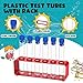 Copkim 2 Sets Test Tubes with Rack Clear Plastic Test with Caps and 6 Holes Holder Rack Nurse Party Decorations Shot Tubes for Scientific Experiments Party Favors Candy(Red,Integrated)