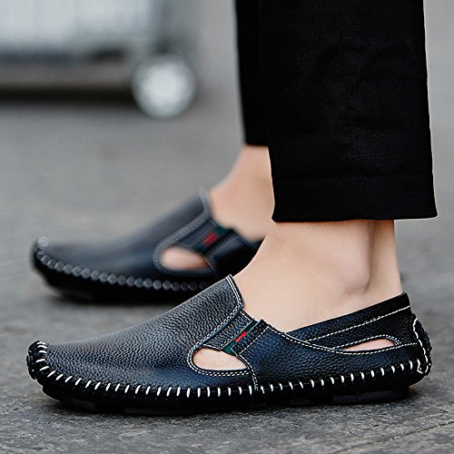 Image of Men's Driving Shoes Leather Slipper Casual Slip on Loafers