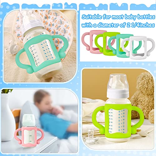 4-Pack Baby Bottle Handles For Dr Brown Narrow Baby Bottles, Marforever Bottle Holder For Baby Self Feeding, Soft Silicone Bottle Handles Baby Bottle Holder With Easy Grip Handle, No-Slip, Bpa-Free #TOP1