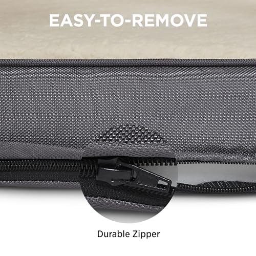 LE SURE XXL Washable Dog Bed Cover Replacement Plush Fleece Cover for Orthopedic Egg Crate Foam Pet Mat 54x44x4 Inches, Grey by LE SURE - Image 5