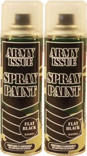 2 x Military Vehicle & Equipment Army Camouflage Spray Paint 250ML FLAT BLACK